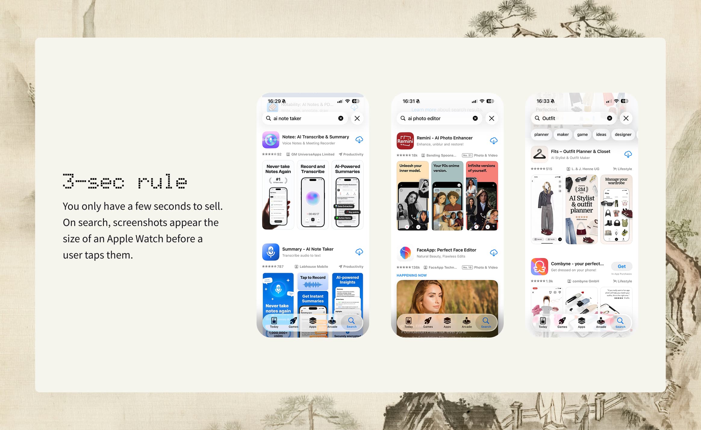 App Store screenshot headline tested for clarity in a three-second scan.
